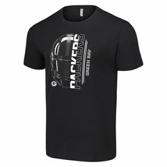 Green Bay Packers Starter Half Helmet Logo T-Shirt Black - NFL