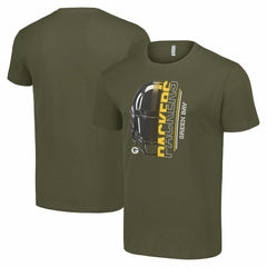 Green Bay Packers Starter Half Helmet Logo T-Shirt Olive - NFL
