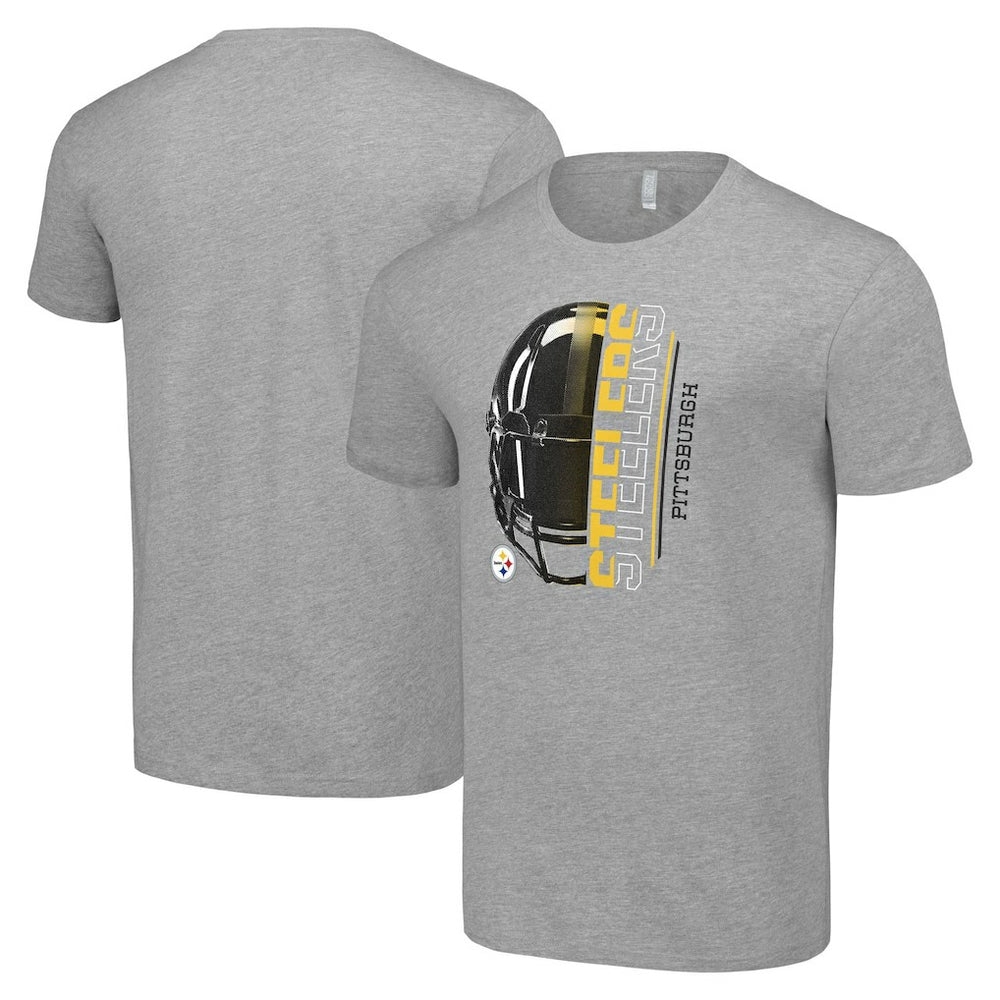 Pittsburgh Steelers Starter Half Helmet Logo T-Shirt Heather Gray - NFL
