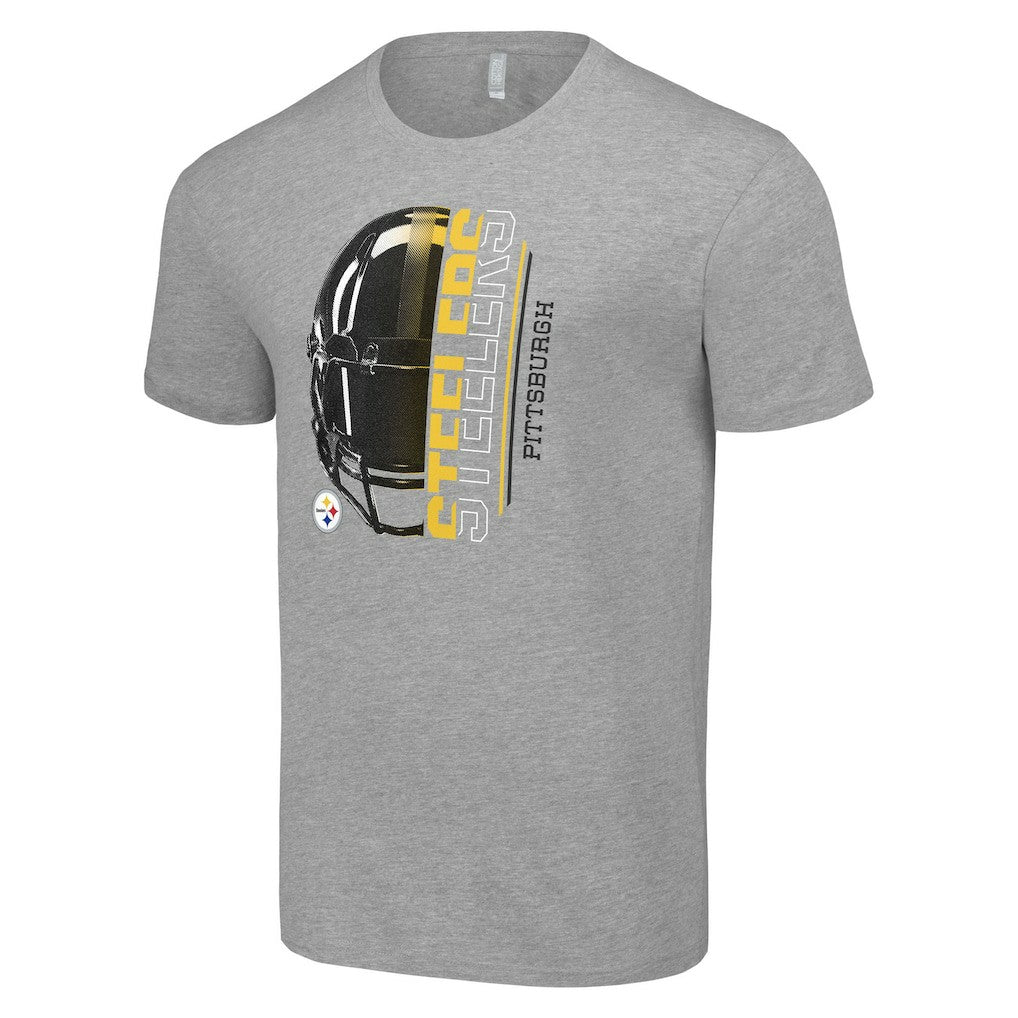 Pittsburgh Steelers Starter Half Helmet Logo T-Shirt Heather Gray - NFL