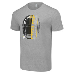 Pittsburgh Steelers Starter Half Helmet Logo T-Shirt Heather Gray - NFL