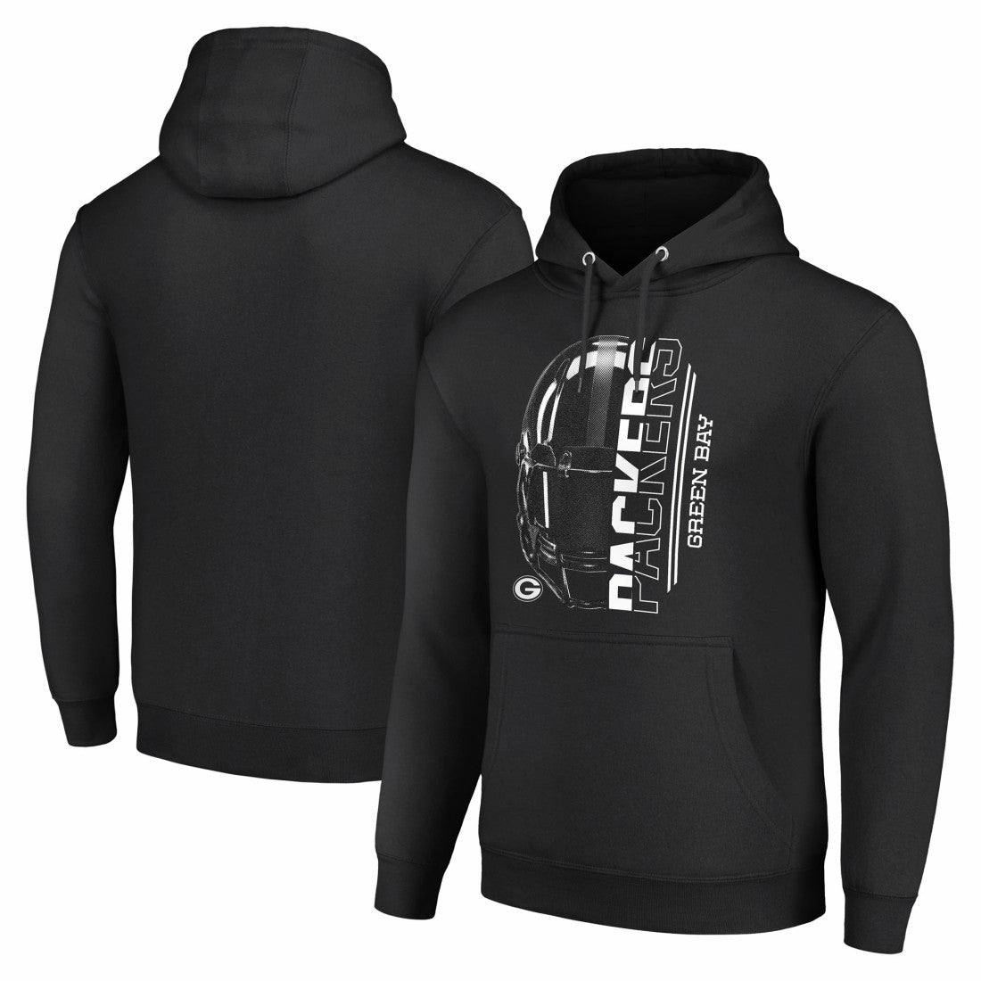 Green Bay Packers Starter Unisex Half Helmet Logo Pullover Hoodie Black - NFL
