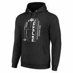 Green Bay Packers Starter Unisex Half Helmet Logo Pullover Hoodie Black - NFL