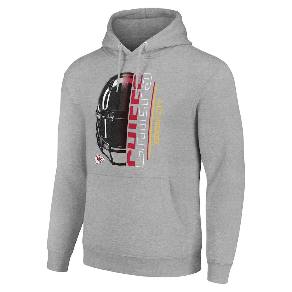 Kansas City Chiefs Starter Unisex Half Helmet Logo Pullover Hoodie Heather Gray - NFL