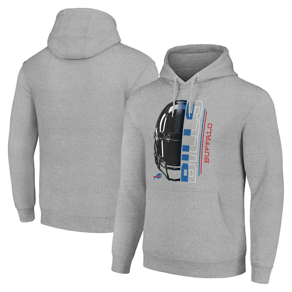 Buffalo Bills Starter Unisex Half Helmet Logo Pullover Hoodie Heather Gray - NFL