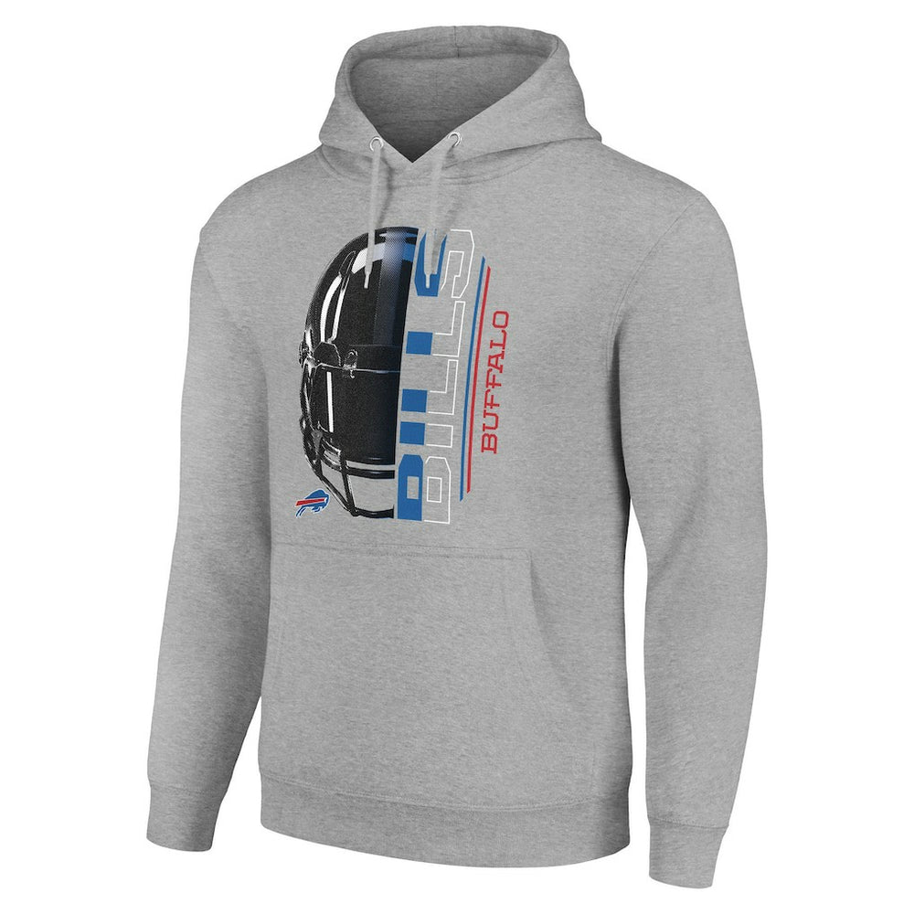 Buffalo Bills Starter Unisex Half Helmet Logo Pullover Hoodie Heather Gray - NFL