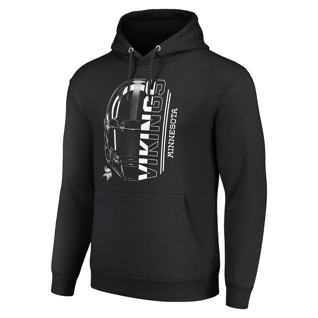 Minnesota Vikings Starter Unisex Half Helmet Logo Pullover Hoodie Black - NFL