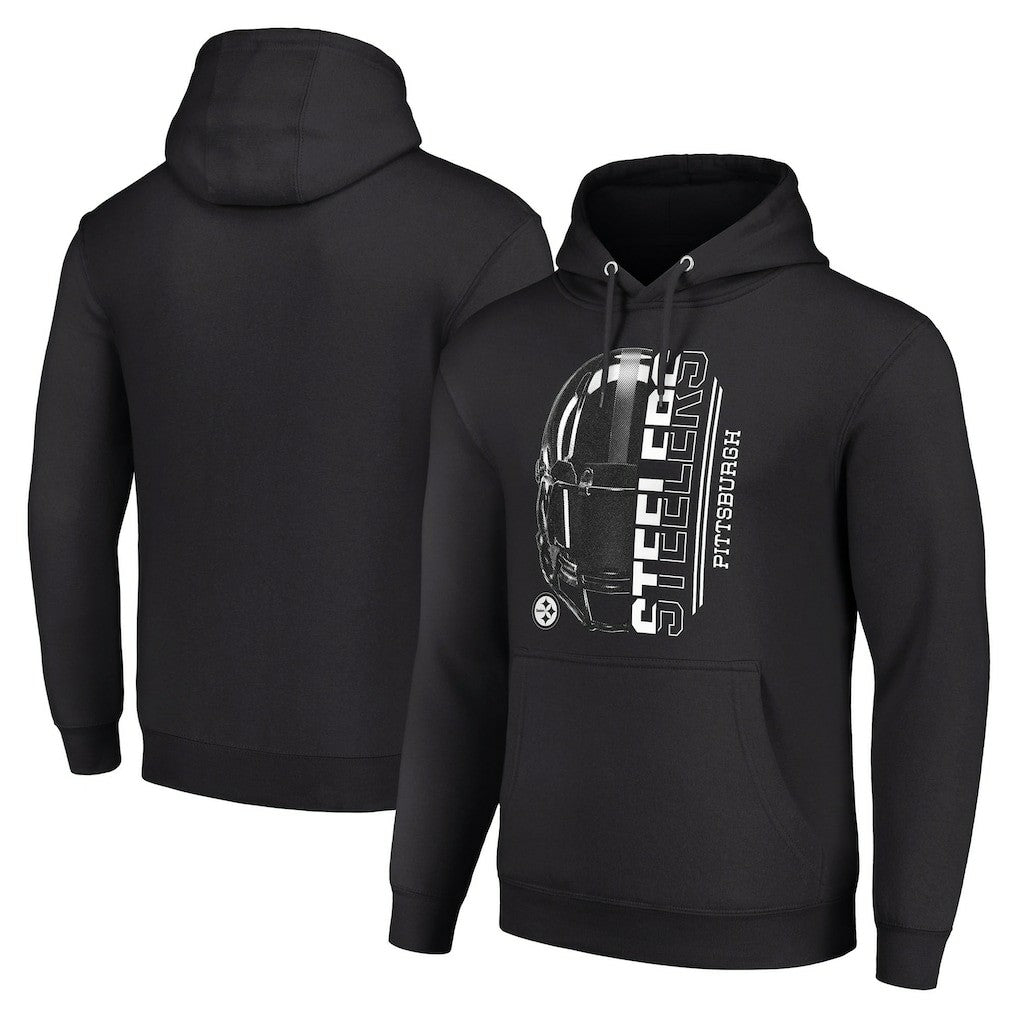 Pittsburgh Steelers Starter Unisex Half Helmet Logo Pullover Hoodie Black - NFL