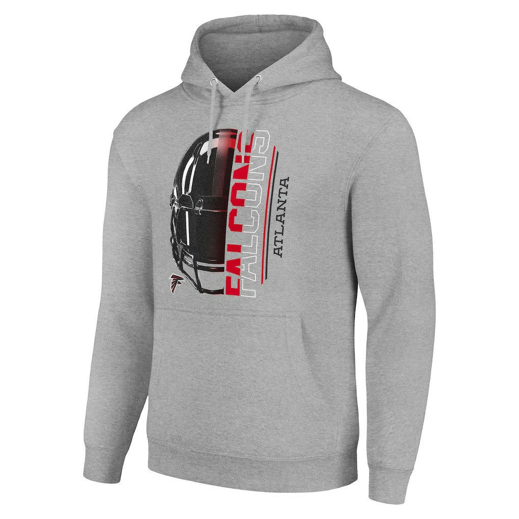 Atlanta Falcons Starter Unisex Half Helmet Logo Pullover Hoodie Heather Gray - NFL