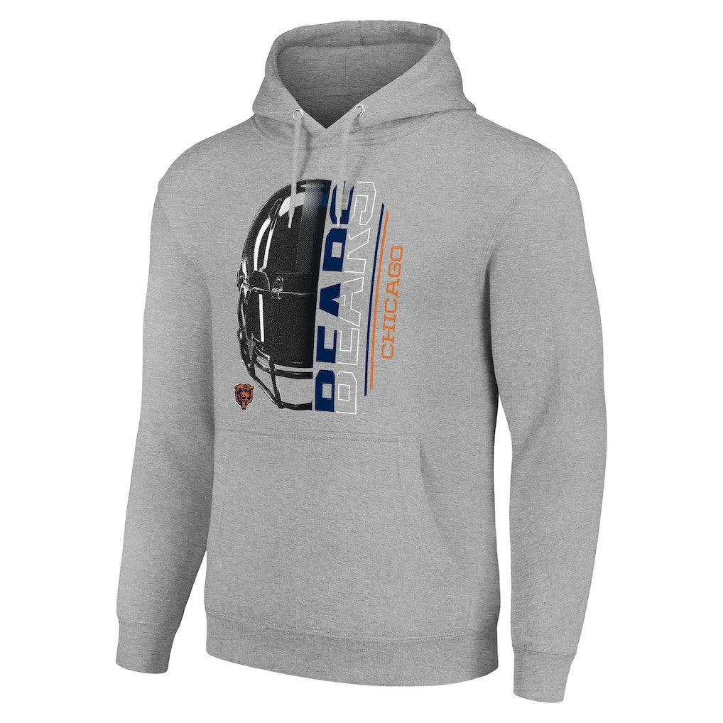 Chicago Bears Starter Unisex Half Helmet Logo Pullover Hoodie Heather Gray - NFL
