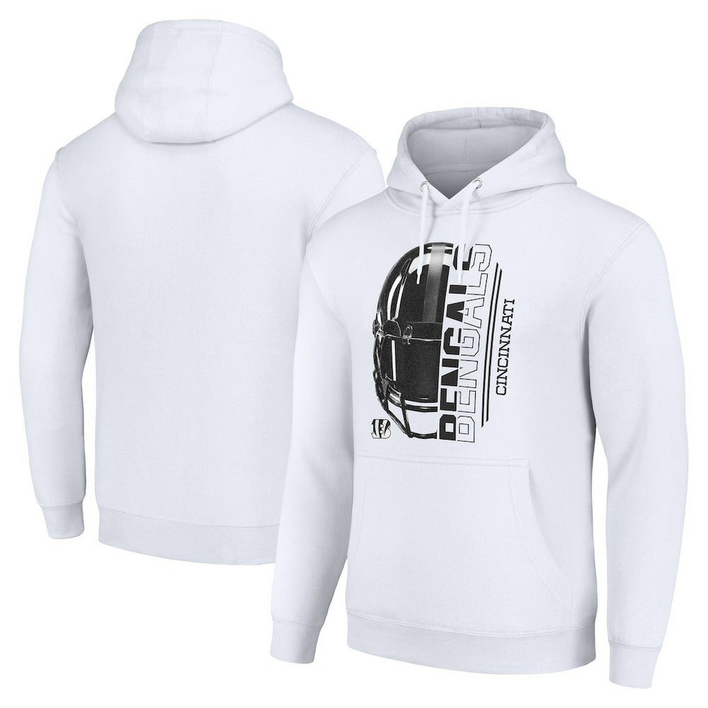 Cincinnati Bengals Starter Unisex Half Helmet Logo Pullover Hoodie White - NFL