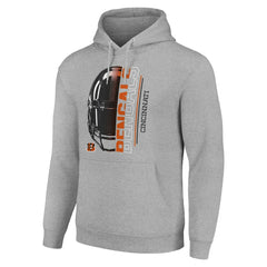 Cincinnati Bengals Starter Unisex Half Helmet Logo Pullover Hoodie Heather Gray - NFL