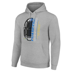 Los Angeles Chargers Starter Unisex Half Helmet Logo Pullover Hoodie Heather Gray - NFL