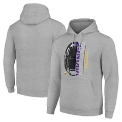 Minnesota Vikings Starter Unisex Half Helmet Logo Pullover Hoodie Heather Gray - NFL