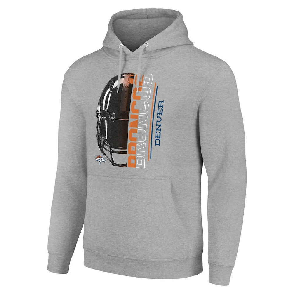 Denver Broncos Starter Unisex Half Helmet Logo Pullover Hoodie Heather Gray - NFL