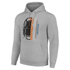 Denver Broncos Starter Unisex Half Helmet Logo Pullover Hoodie Heather Gray - NFL
