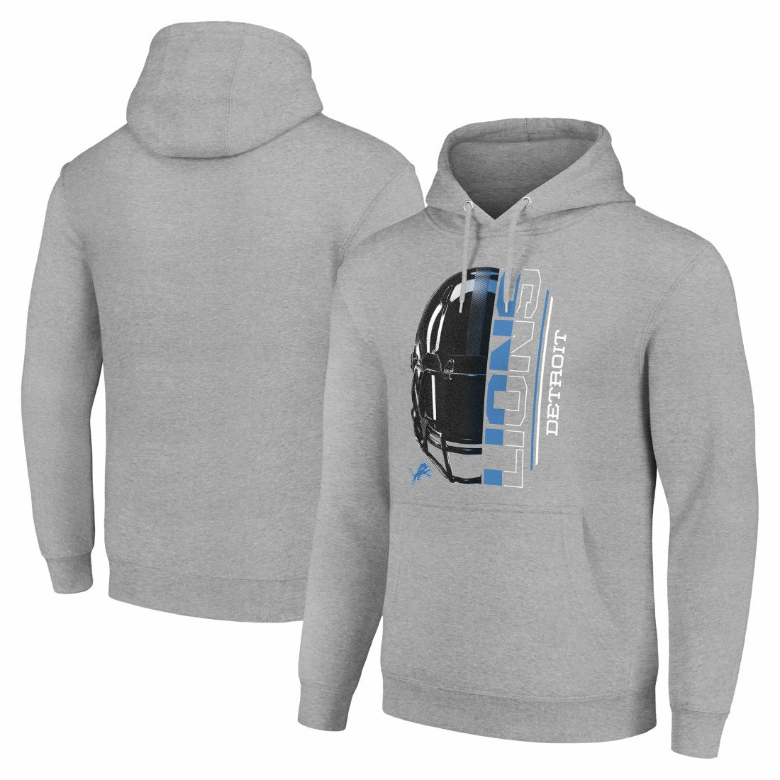 Detroit Lions Starter Unisex Half Helmet Logo Pullover Hoodie Heather Gray - NFL