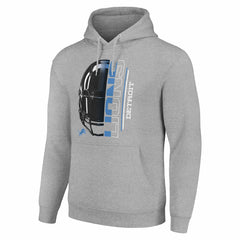 Detroit Lions Starter Unisex Half Helmet Logo Pullover Hoodie Heather Gray - NFL