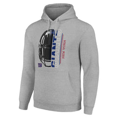 New York Giants Starter Unisex Half Helmet Logo Pullover Hoodie Heather Gray - NFL