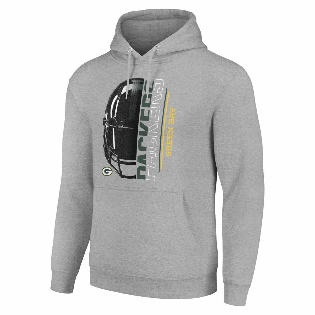 Green Bay Packers Starter Unisex Half Helmet Logo Pullover Hoodie Heather Gray - NFL