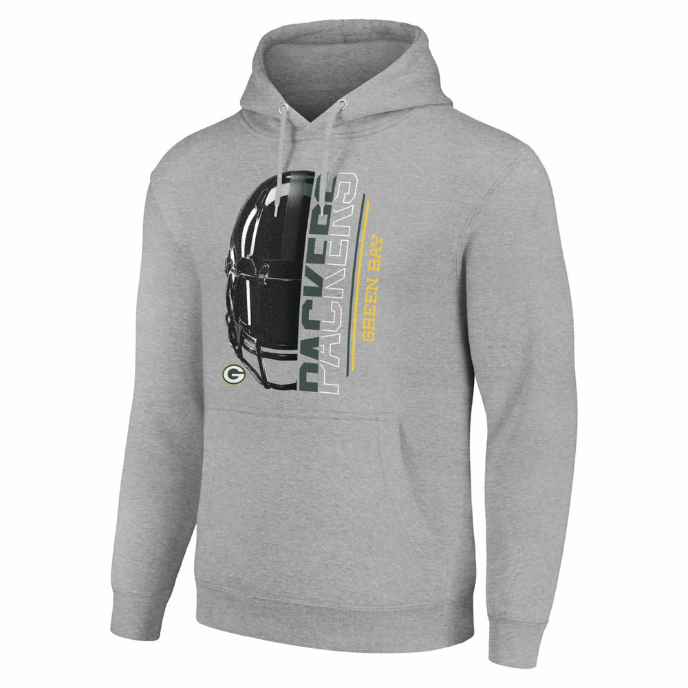 Green Bay Packers Starter Unisex Half Helmet Logo Pullover Hoodie Heather Gray - NFL