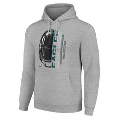 Philadelphia Eagles Starter Unisex Half Helmet Logo Pullover Hoodie Heather Gray - NFL