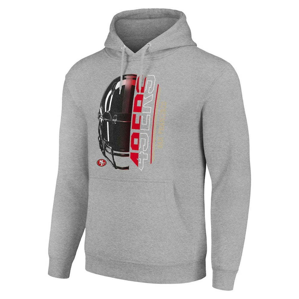 San Francisco 49ers Starter Unisex Half Helmet Logo Pullover Hoodie Heather Gray - NFL