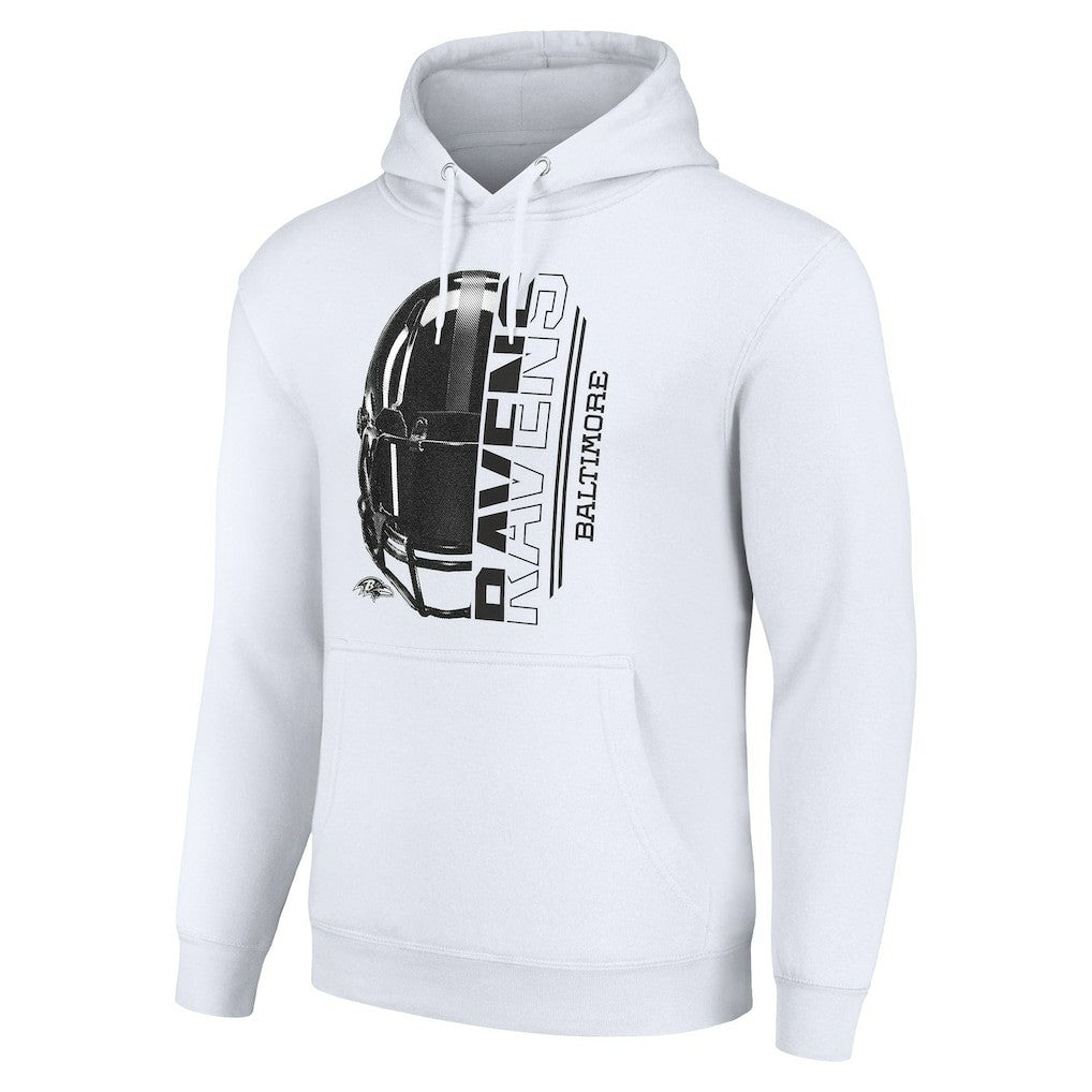 Baltimore Ravens Starter Unisex Half Helmet Logo Pullover Hoodie White - NFL