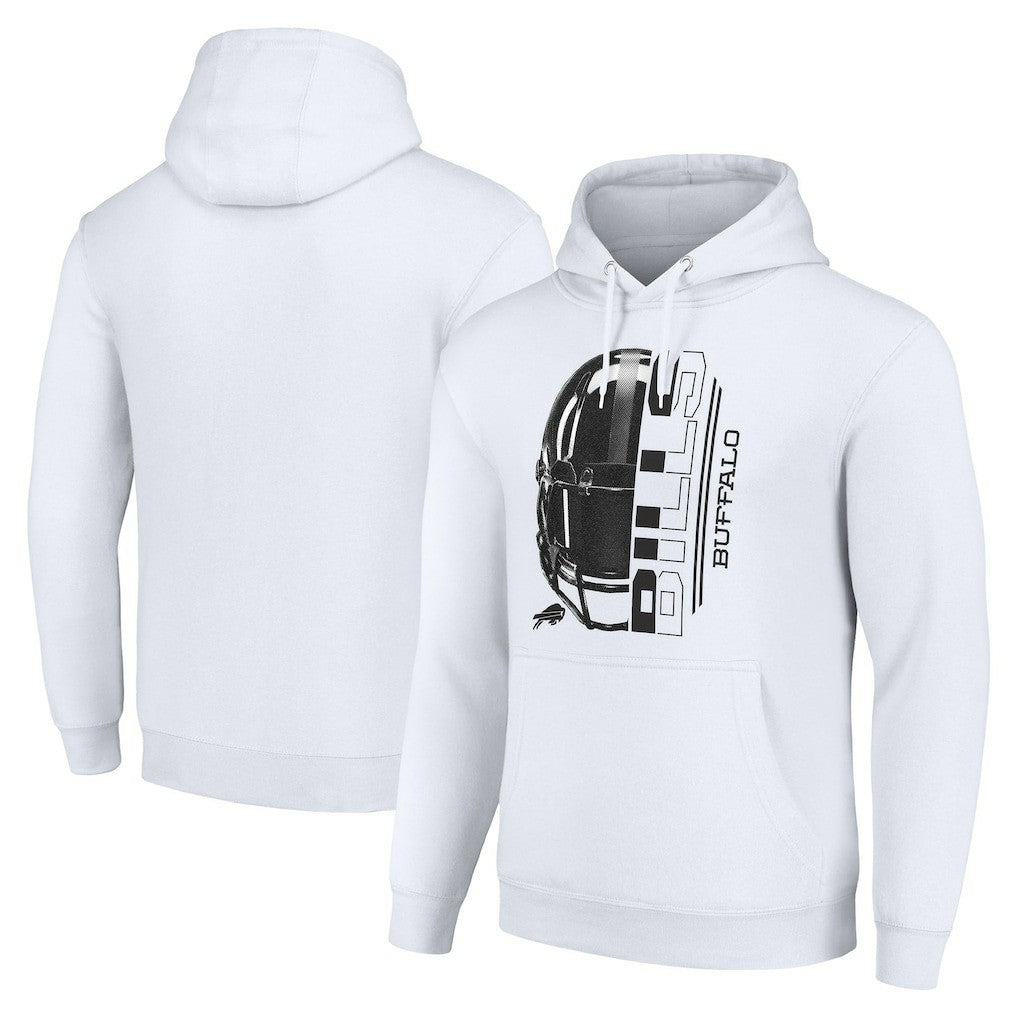 Buffalo Bills Starter Unisex Half Helmet Logo Pullover Hoodie White - NFL