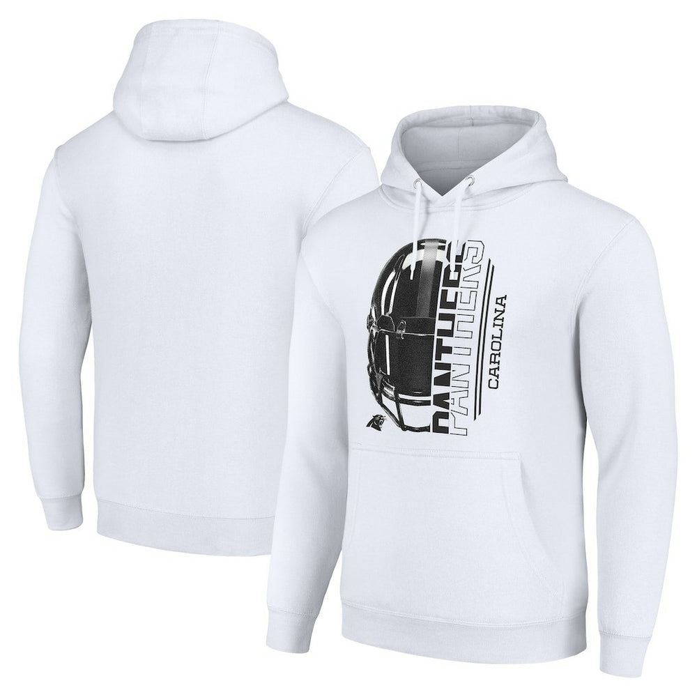 Carolina Panthers Starter Unisex Half Helmet Logo Pullover Hoodie White - NFL