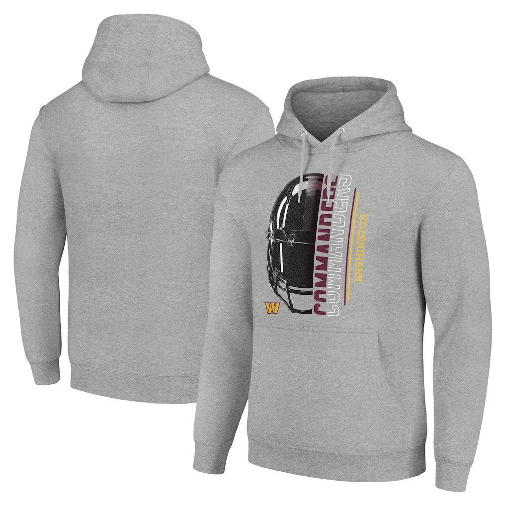 Washington Commanders Starter Unisex Half Helmet Logo Pullover Hoodie Heather Gray - NFL