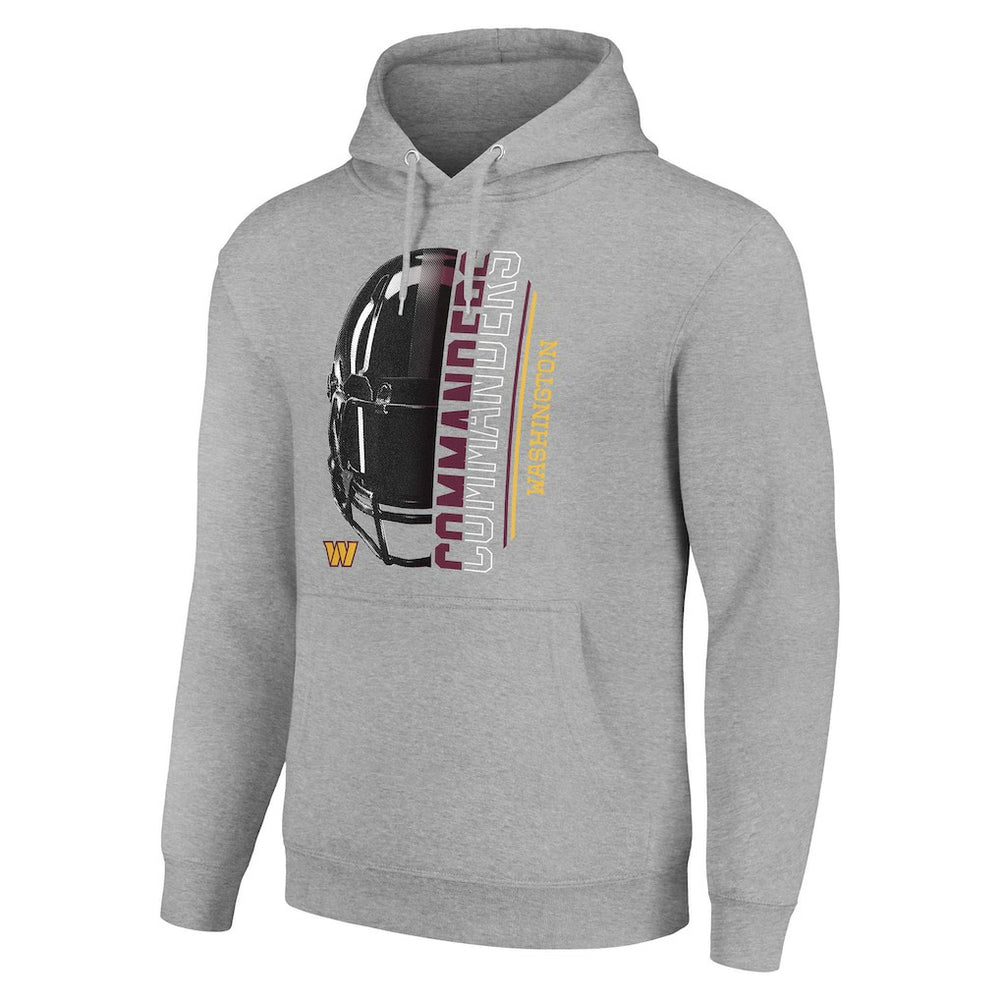 Washington Commanders Starter Unisex Half Helmet Logo Pullover Hoodie Heather Gray - NFL