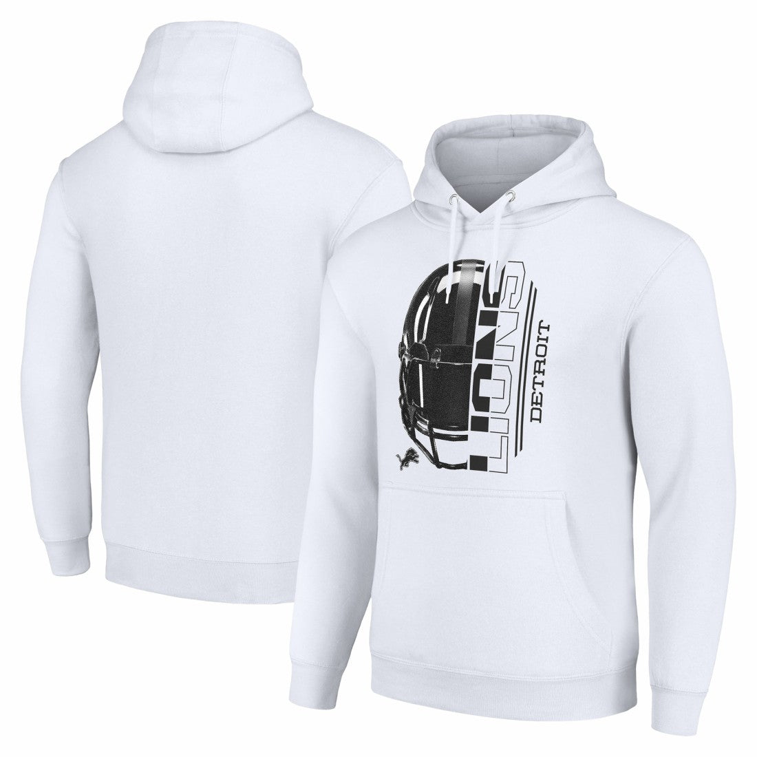 Detroit Lions Starter Unisex Half Helmet Logo Pullover Hoodie White - NFL