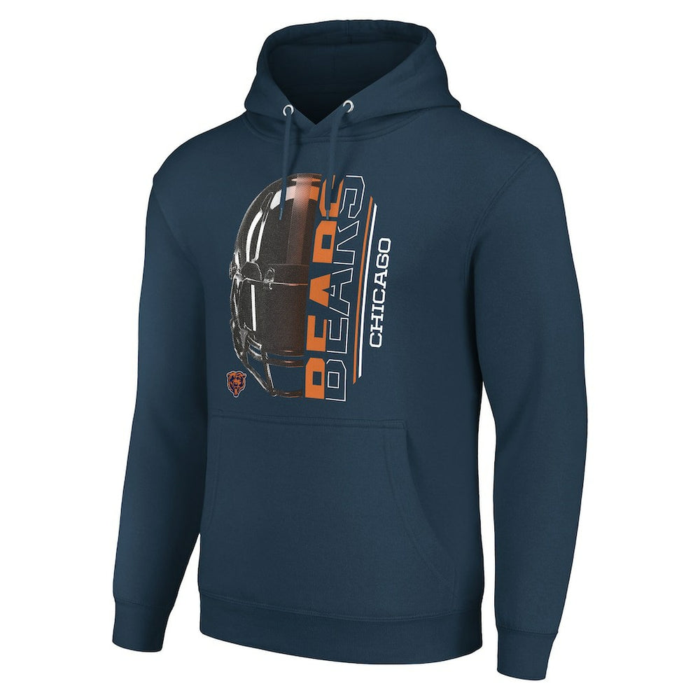 Chicago Bears Starter Unisex Half Helmet Logo Pullover Hoodie Navy - NFL