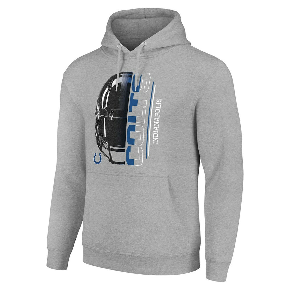 Indianapolis Colts Starter Unisex Half Helmet Logo Pullover Hoodie Heather Gray - NFL
