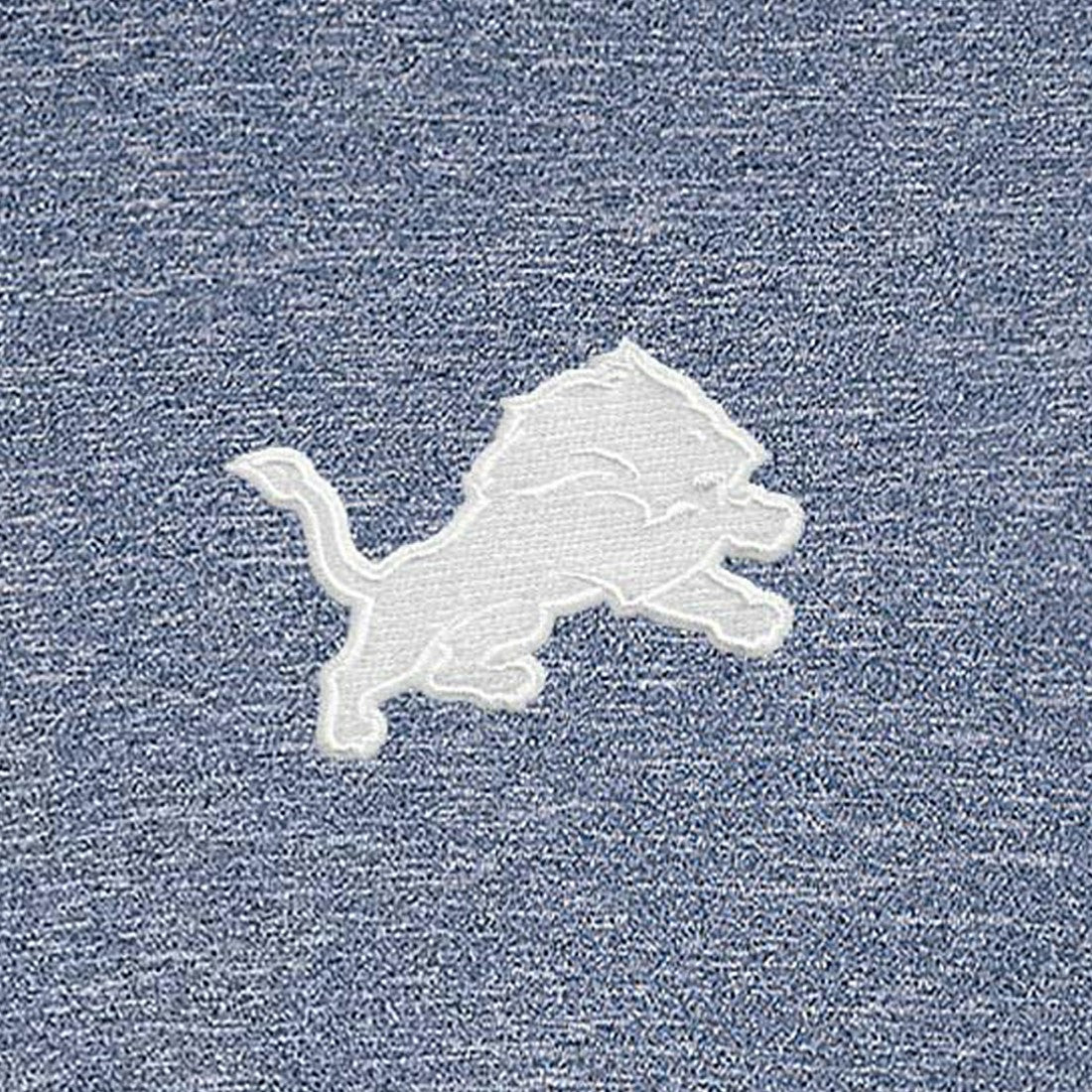 Detroit Lions Antigua Hunk Quarter-Zip Pullover Top Heather Navy - NFL