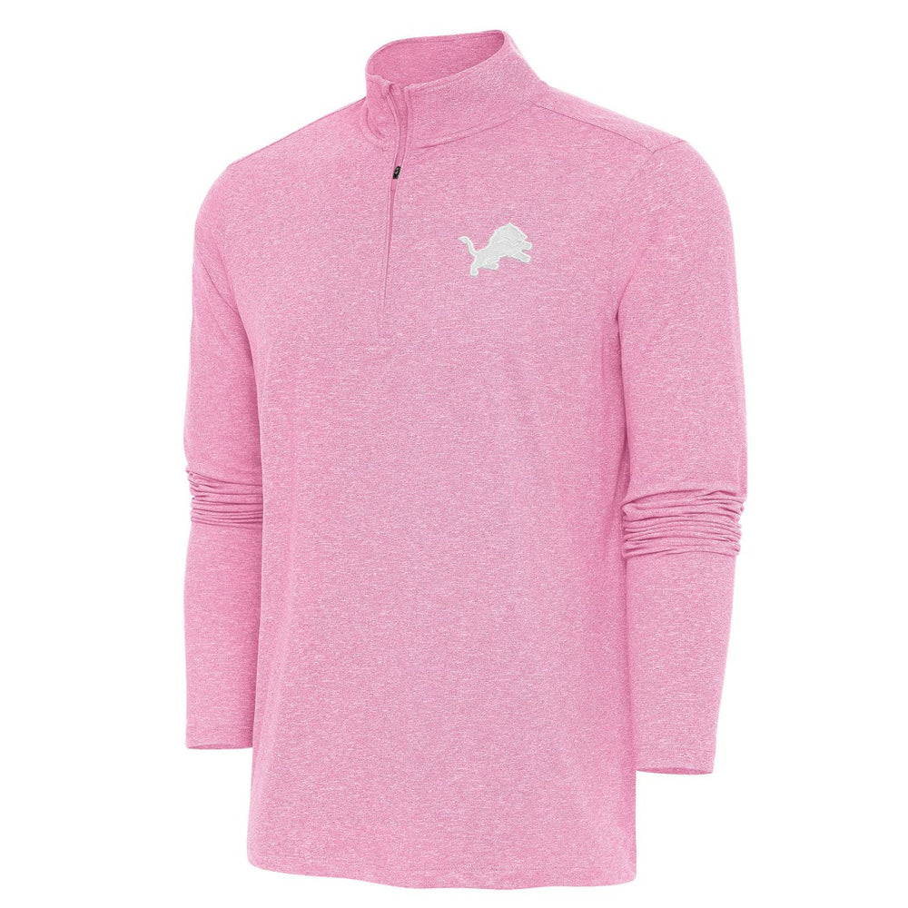 Detroit Lions Antigua Hunk Quarter-Zip Pullover Top Pink - NFL