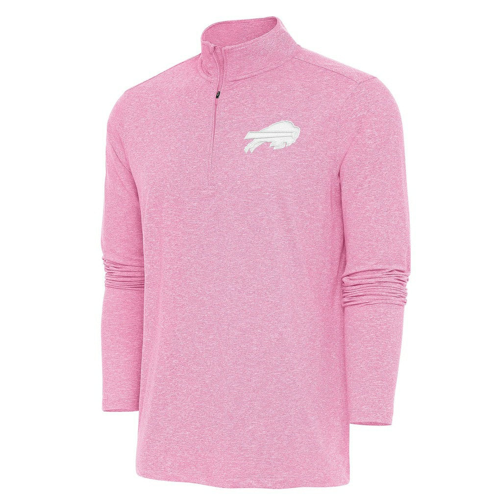 Buffalo Bills Antigua Hunk Quarter-Zip Pullover Top Pink - NFL