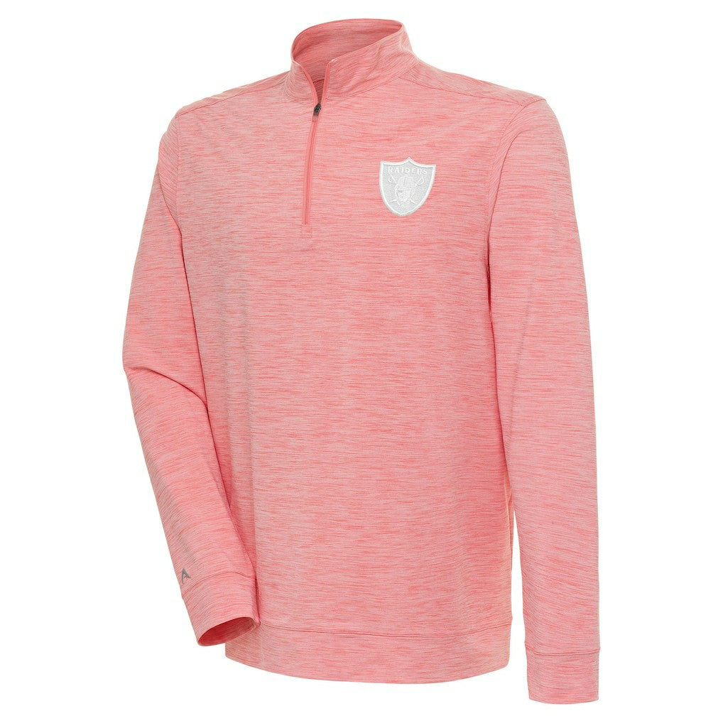 Las Vegas Raiders Antigua Bright Quarter-Zip Pullover Top Coral - NFL