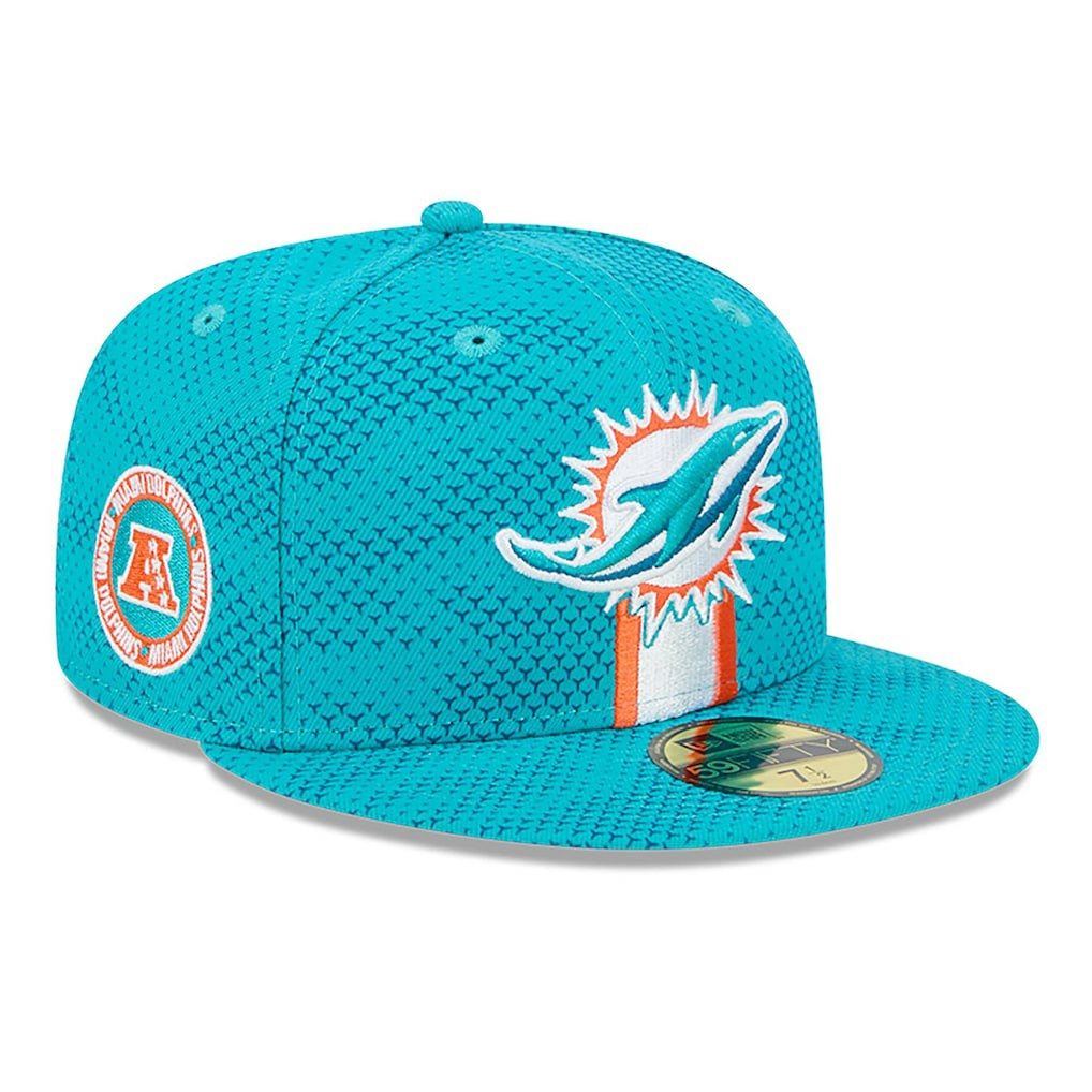 Miami Dolphins New Era 2024 Sideline 59FIFTY Fitted Hat Aqua - NFL