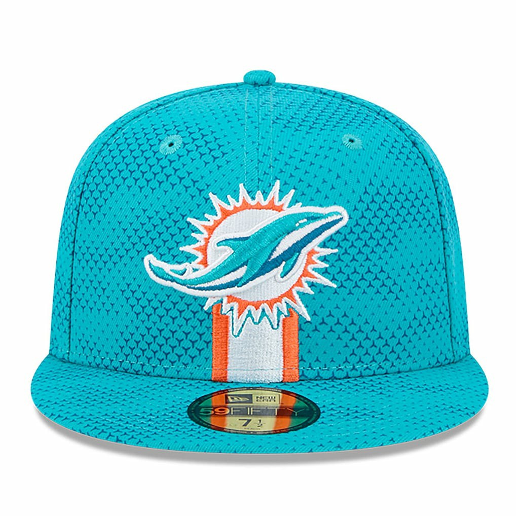 Miami Dolphins New Era 2024 Sideline 59FIFTY Fitted Hat Aqua - NFL