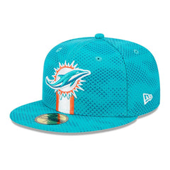 Miami Dolphins New Era 2024 Sideline 59FIFTY Fitted Hat Aqua - NFL