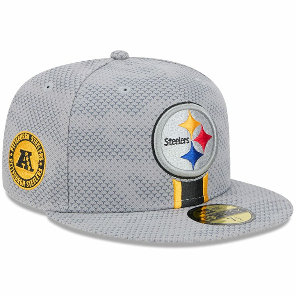 Pittsburgh Steelers New Era 2024 Sideline 59FIFTY Fitted Hat Gray - NFL