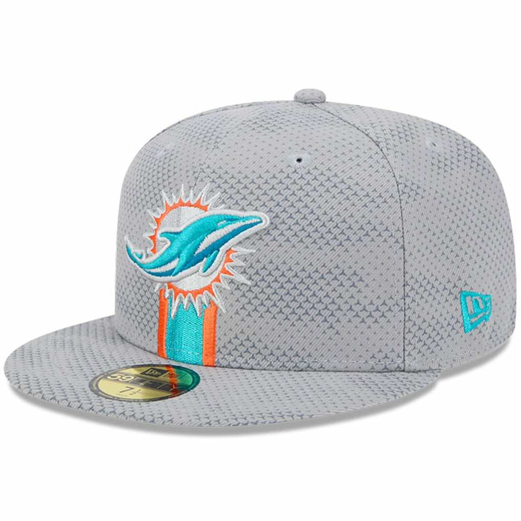 Miami Dolphins New Era 2024 Sideline 59FIFTY Fitted Hat Gray - NFL