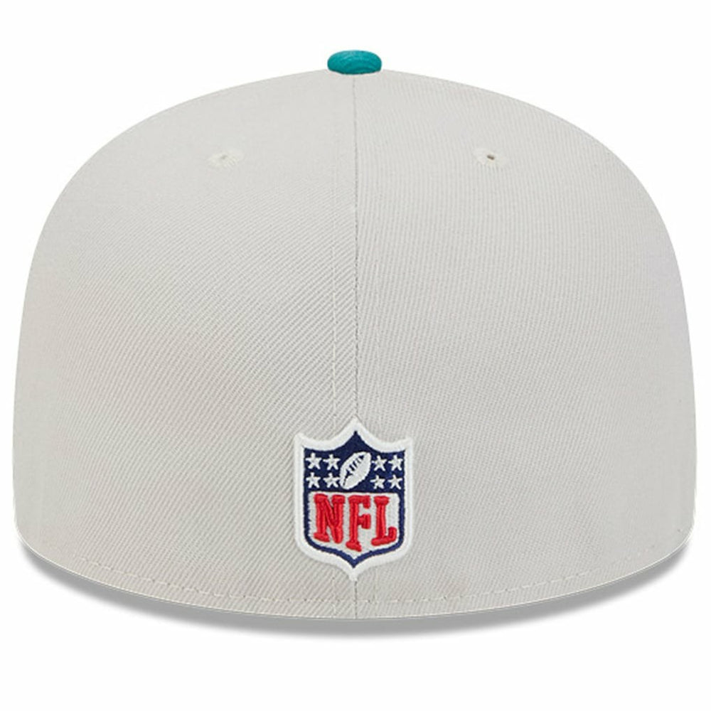Miami Dolphins New Era 2024 Sideline Historic 59FIFTY Fitted Hat Stone/Aqua - NFL