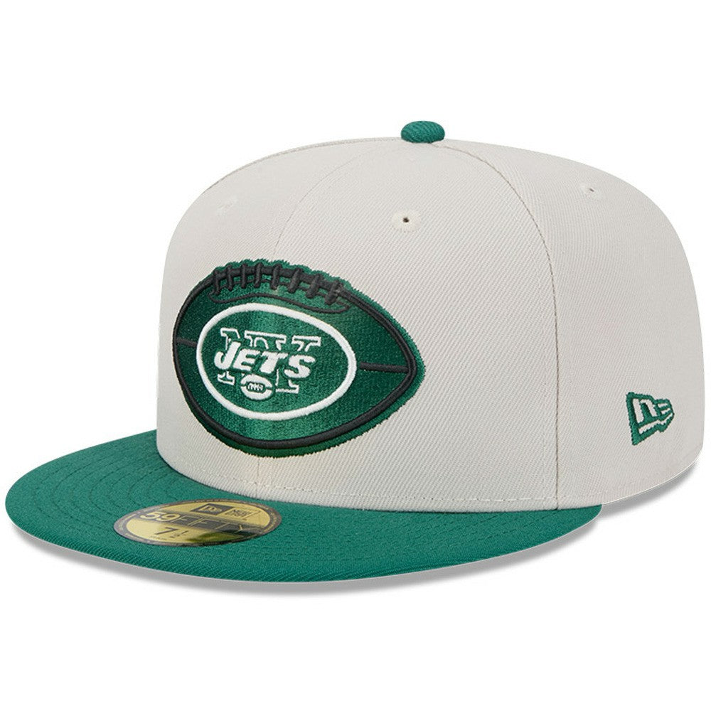 New York Jets New Era 2024 Sideline Historic 59FIFTY Fitted Hat Stone/Green - NFL