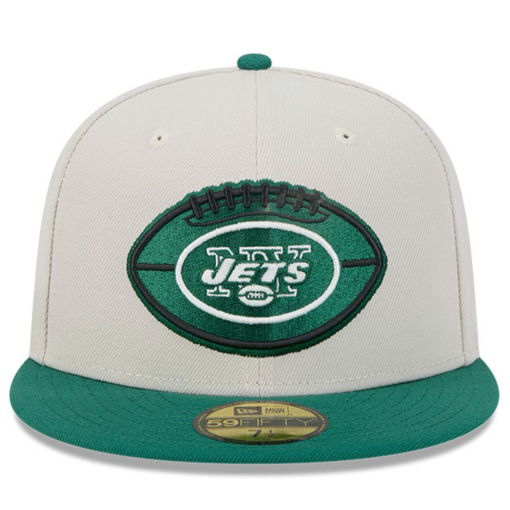New York Jets New Era 2024 Sideline Historic 59FIFTY Fitted Hat Stone/Green - NFL