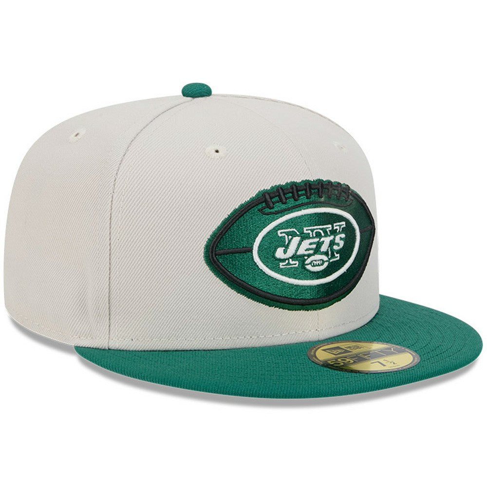 New York Jets New Era 2024 Sideline Historic 59FIFTY Fitted Hat Stone/Green - NFL