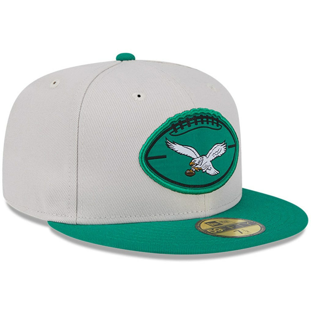 Philadelphia Eagles New Era 2024 Sideline Historic 59FIFTY Fitted Hat Stone/Kelly Green - NFL