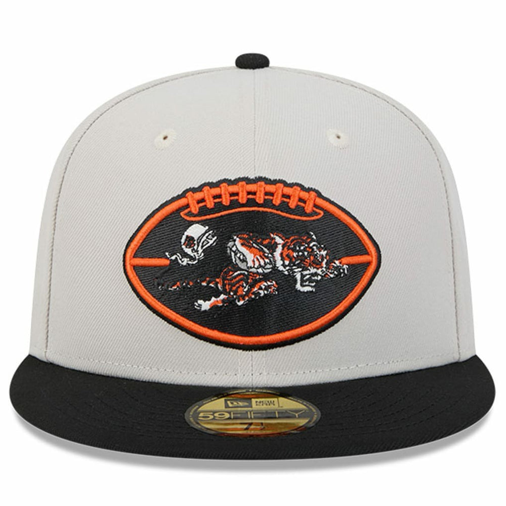 Cincinnati Bengals New Era 2024 Sideline Historic 59FIFTY Fitted Hat Stone/Black - NFL